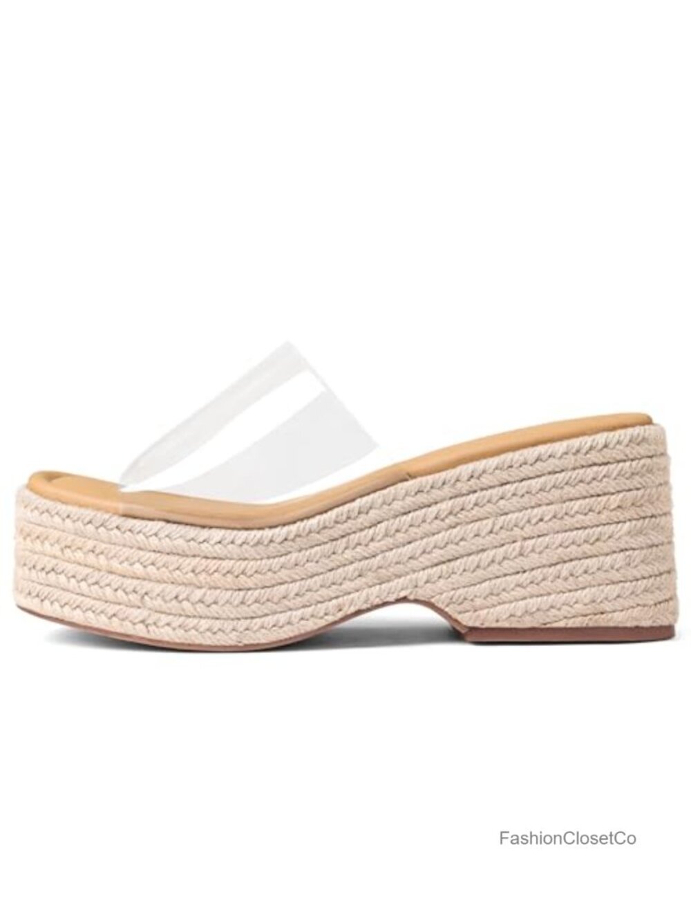 Platform Slip On Espadrille Sandals Women Summer Wedges Slides Flatform Open - Picture 1 of 6